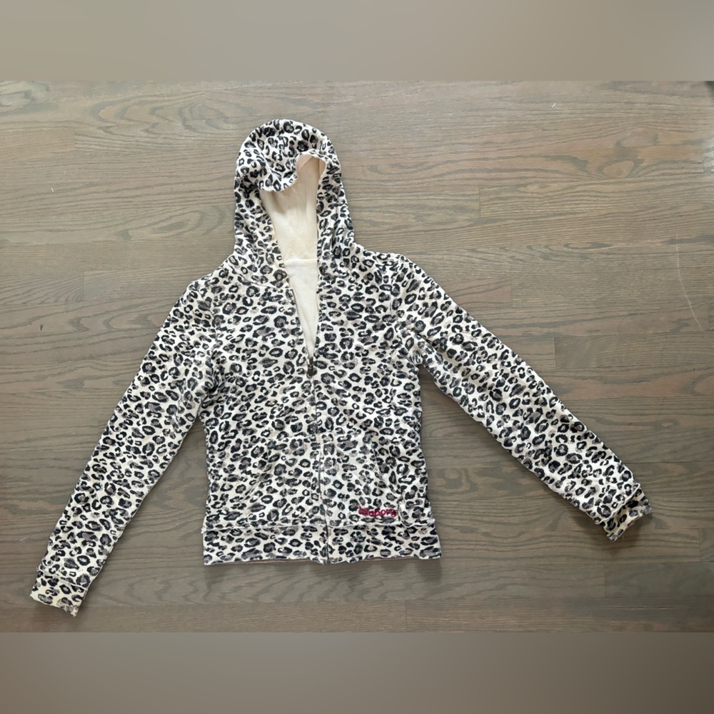 Vintage Y2K Billabong Cheetah Print Reversible Hoodie Women’s Medium 2000s